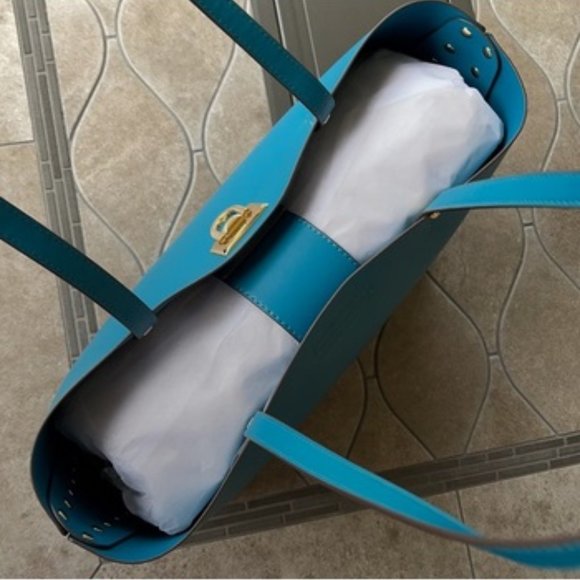 Michael Kors Manhattan Large Tote Leather Color Lagoon - Picture 6 of 16